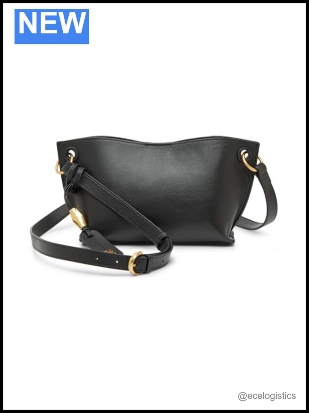 Ellah Crossbody Leather Satchel Purse Magnetic Snap Chain Strap